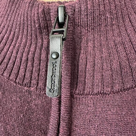 Smartwool Mens Medium Sweater Merino Wool Base Layer Hiking Outdoor Plum Purple - Picture 5 of 6